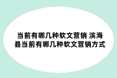 当前有哪几种软文营销 滨海县当前有哪几种软文营销方式